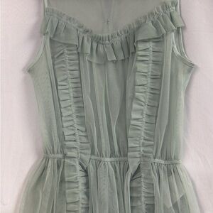 H&M Light Green Ruffled Blouse